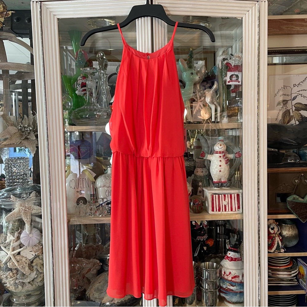 BCX Orange halter dress Womens Small new